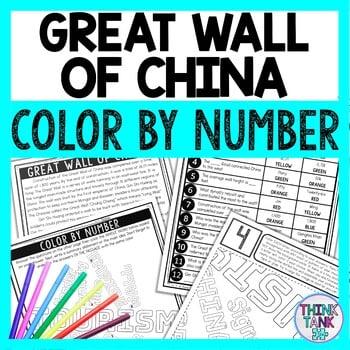 Great Wall of China Color by Number - Close Reading & Text Marking