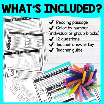 Terracotta Army Color by Number - Close Reading & Text Marking - Ancient China - Image 2