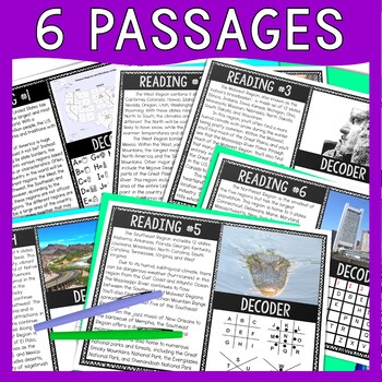 US Regions Reading Comprehension and Puzzle Escape Room - Geography - Image 2
