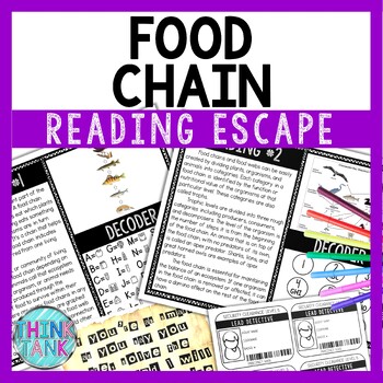 Food Chain Reading Comprehension and Puzzle Escape Room