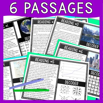 5 Themes of Geography Reading Comprehension and Puzzle Escape Room - Image 2