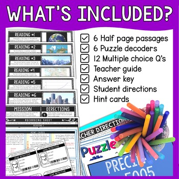 5 Themes of Geography Reading Comprehension and Puzzle Escape Room - Image 3