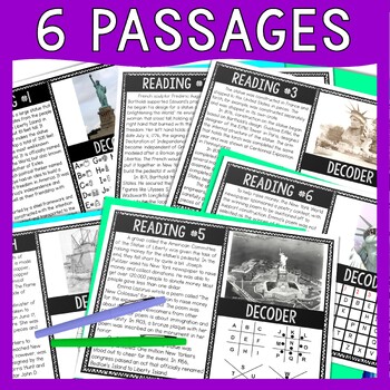 Statue of Liberty Reading Comprehension and Puzzle Escape Room - Landmarks - Image 2