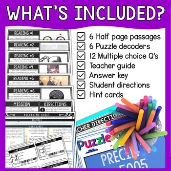 Growth Mindset Reading Comprehension and Puzzle Escape Room - Back to School - Image 3