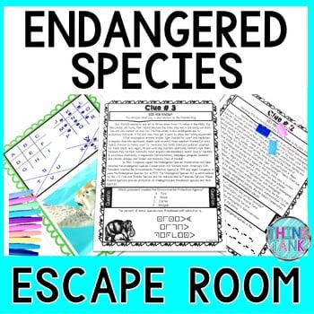Endangered Species ESCAPE ROOM Activity - Reading Comprehension