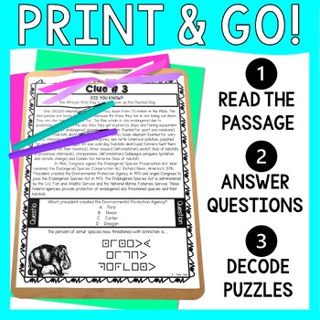 Endangered Species ESCAPE ROOM Activity - Reading Comprehension - Image 2