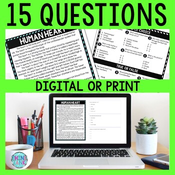Human Heart DIGITAL Reading Passage & Questions Self Grading - Image 2