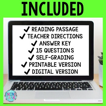 Pi Day DIGITAL Reading Passage & Questions Self Grading - March 14th - Image 3