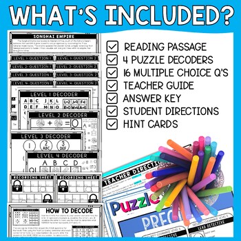 Songhai Empire Escape Room - Task Cards - Reading Comprehension - Image 2