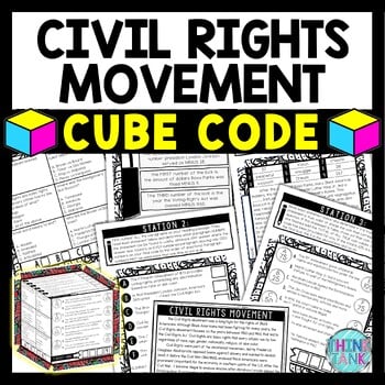 Civil Rights Movement Cube Stations - Reading Comprehension Activity