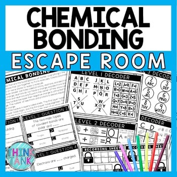 Chemical Bonding Escape Room - Task Cards - Reading Comprehension
