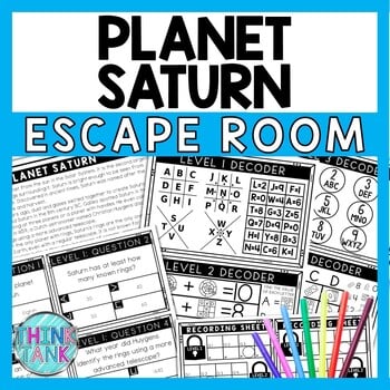 Planet Saturn Escape Room - Task Cards - Reading Comprehension