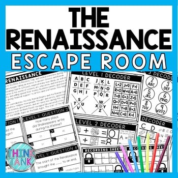 The Renaissance Escape Room - Task Cards - Reading Comprehension