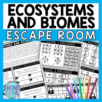 Ecosystems and Biomes Escape Room - Task Cards - Reading Comprehension