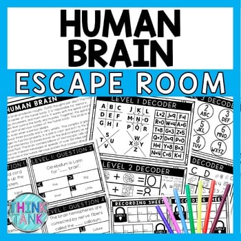 Human Brain Escape Room - Task Cards - Reading Comprehension