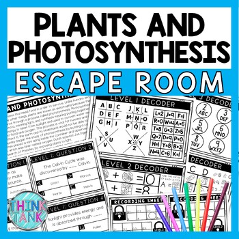 Plants and Photosynthesis Escape Room - Task Cards - Reading Comprehension