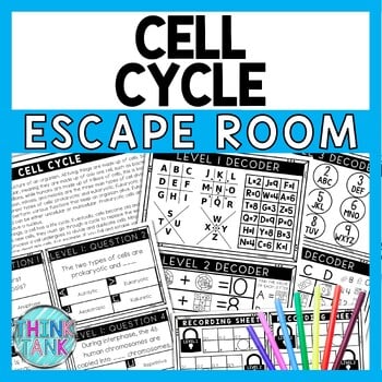 Cell Cycle Escape Room - Task Cards - Reading Comprehension - Mitosis