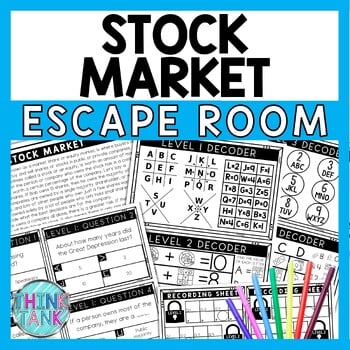 Stock Market Escape Room - Task Cards - Reading Comprehension