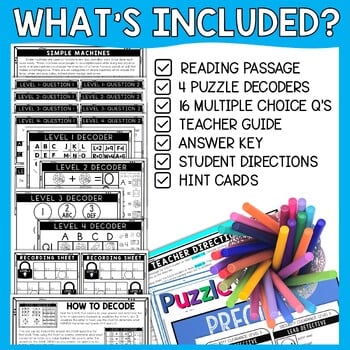 Simple Machines Escape Room - Task Cards - Reading Comprehension - Image 2