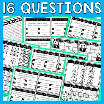 Simple Machines Escape Room - Task Cards - Reading Comprehension - Image 3