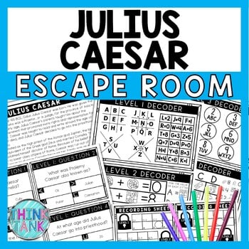 Julius Caesar Escape Room - Task Cards - Reading Comprehension
