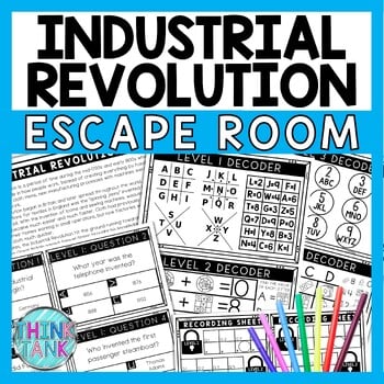 Industrial Revolution Escape Room - Task Cards - Reading Comprehension