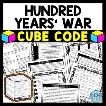 Hundred Years War Cube Stations - Reading Comprehension Activity - Middle Ages