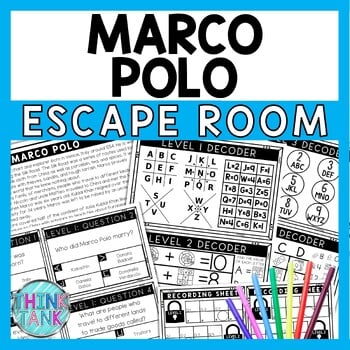Marco Polo Escape Room - Task Cards - Reading Comprehension - Ancient China