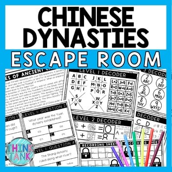 Dynasties of Ancient China Escape Room - Task Cards - Reading Comprehension