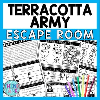 Terracotta Army Escape Room - Task Cards - Reading Comprehension - Ancient China