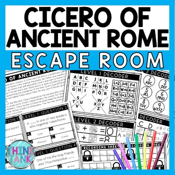 Cicero of Ancient Rome Escape Room - Task Cards - Reading Comprehension