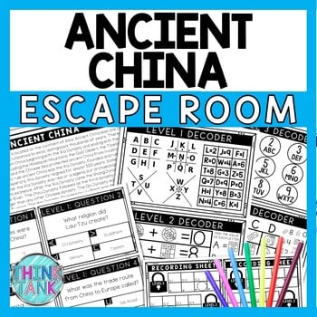 Ancient China Escape Room - Task Cards - Reading Comprehension
