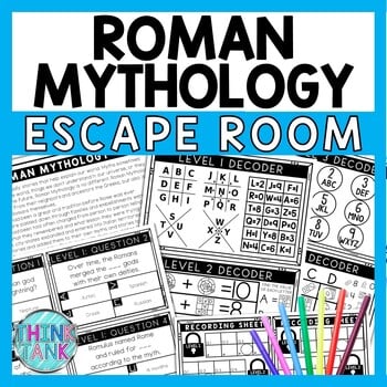 Roman Mythology Escape Room - Task Cards - Reading Comprehension - Ancient Rome