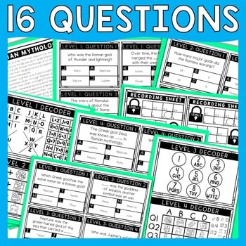 Roman Mythology Escape Room - Task Cards - Reading Comprehension - Ancient Rome - Image 3