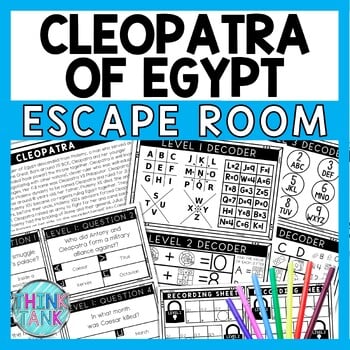 Cleopatra Escape Room - Task Cards - Reading Comprehension - Ancient Egypt