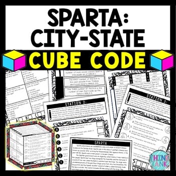 Sparta Ancient Greece Cube Stations - Reading Comprehension Activity