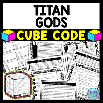 Greek Mythology Titan Gods Cube Stations - Reading Comprehension Activity