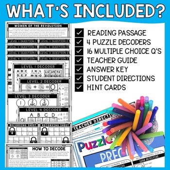 Women of the Revolutionary War Escape Room - Task Cards - Reading Comprehension - Image 2