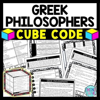 Greek Philosophers Ancient Greece Cube Stations - Reading Comprehension Activity