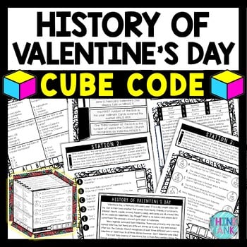 Valentine's Day Cube Stations - Reading Comprehension Activity - Holiday History