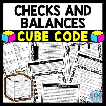 Checks and Balances Cube Stations - Reading Comprehension Activity - 3 Branches