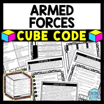 Armed Forces Cube Stations - Reading Comprehension Activity - US Military