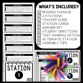 Thomas Paine Revolutionary War Cube Stations - Reading Comprehension Activity - Image 2