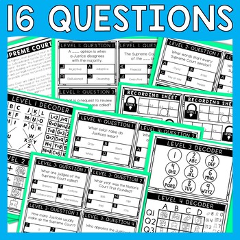 Supreme Court Escape Room - Task Cards - Reading Comprehension - Image 3