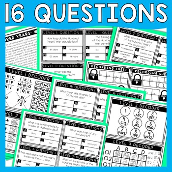 Hundred Years' War Escape Room - Task Cards - Reading Comprehension - Image 3