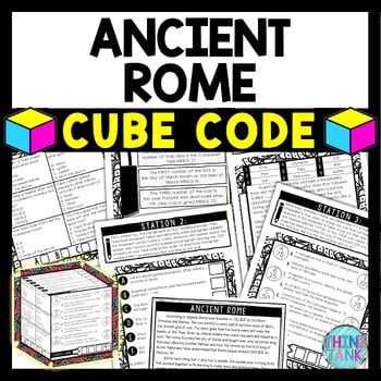 Ancient Rome Cube Stations - Reading Comprehension Activity - Text Marking