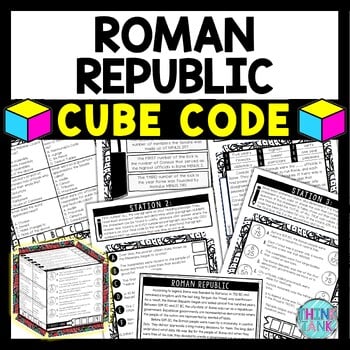 Roman Republic Ancient Rome Cube Stations - Reading Comprehension Activity