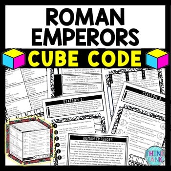 Roman Emperors Ancient Rome Cube Stations - Reading Comprehension Activity