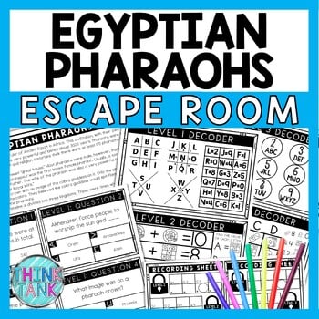 Egyptian Pharaohs Escape Room - Task Cards - Reading Comprehension