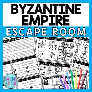 Byzantine Empire Escape Room - Task Cards - Reading Comprehension